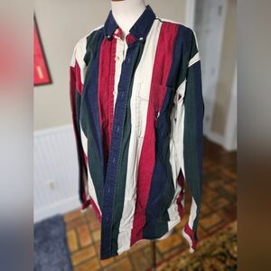 VTG 90s Coliseum Striped Dress Shirt XL